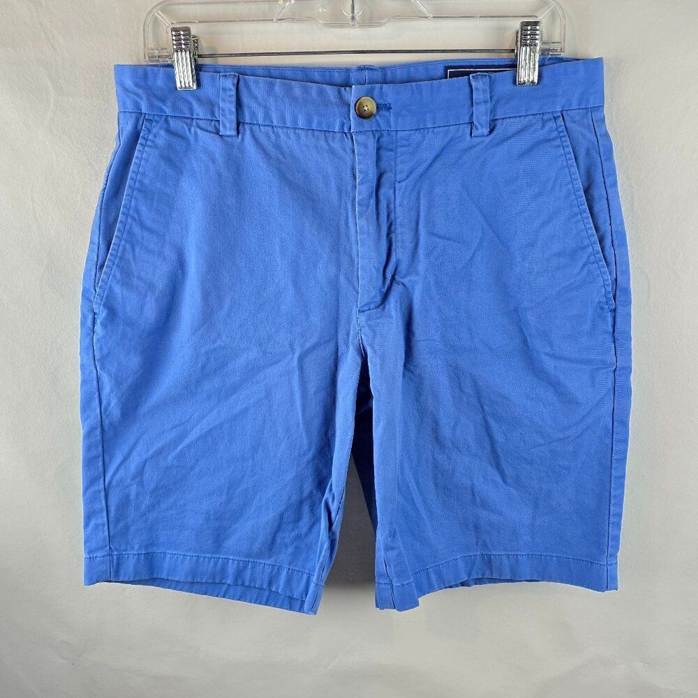 Vineyard Vines Shorts Men 32 Blue Chino Khaki Breaker 8.5" Preppy Casual Stretch